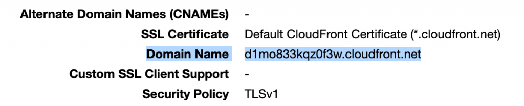 CloudFront Domain