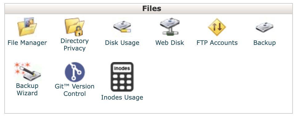 cPanel Files Section