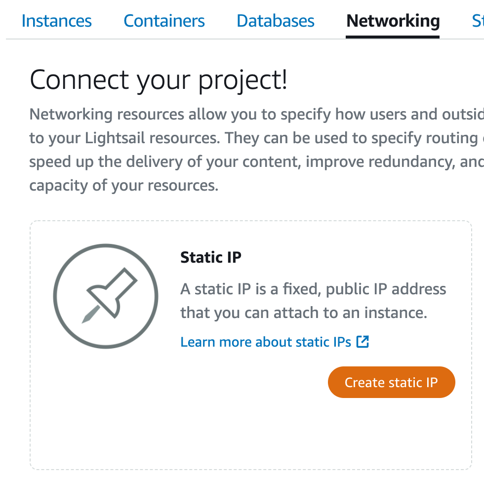 AWS Lightsail Static IP