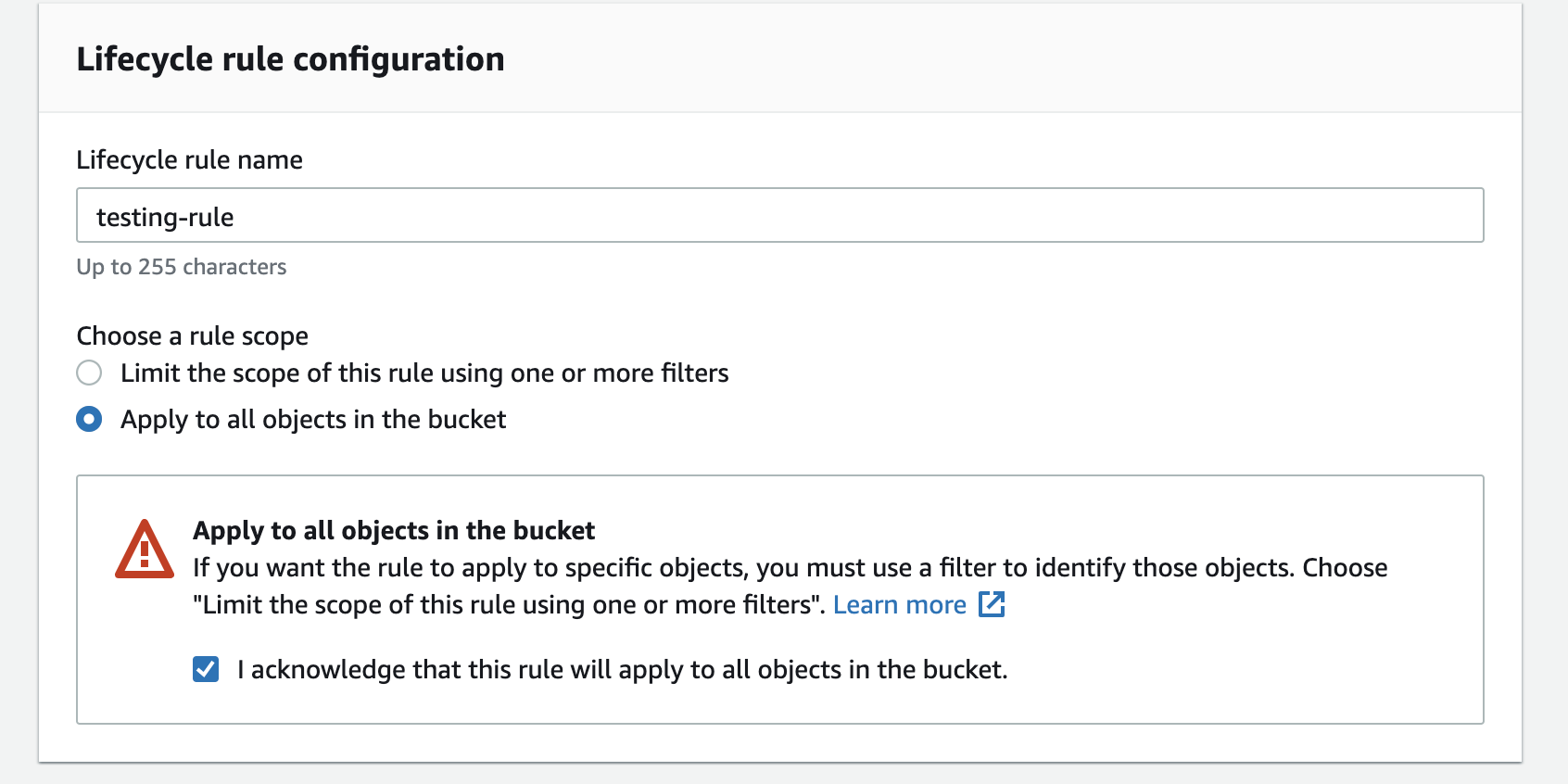 S3 Bucket Delete Old Versions Using Lifecycle Rules