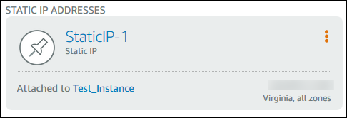 Static IP address attached to an instance